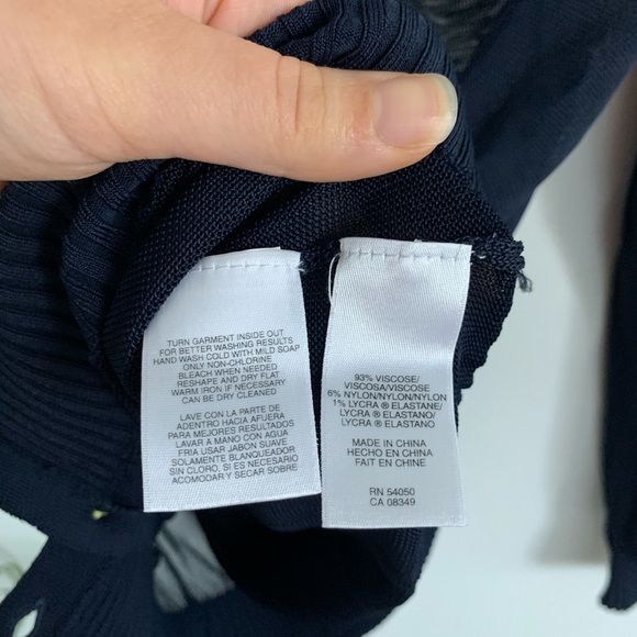 Anne Klein - Navy Blue Mesh Cardigan Gold Buttons - Picture 5 of 6